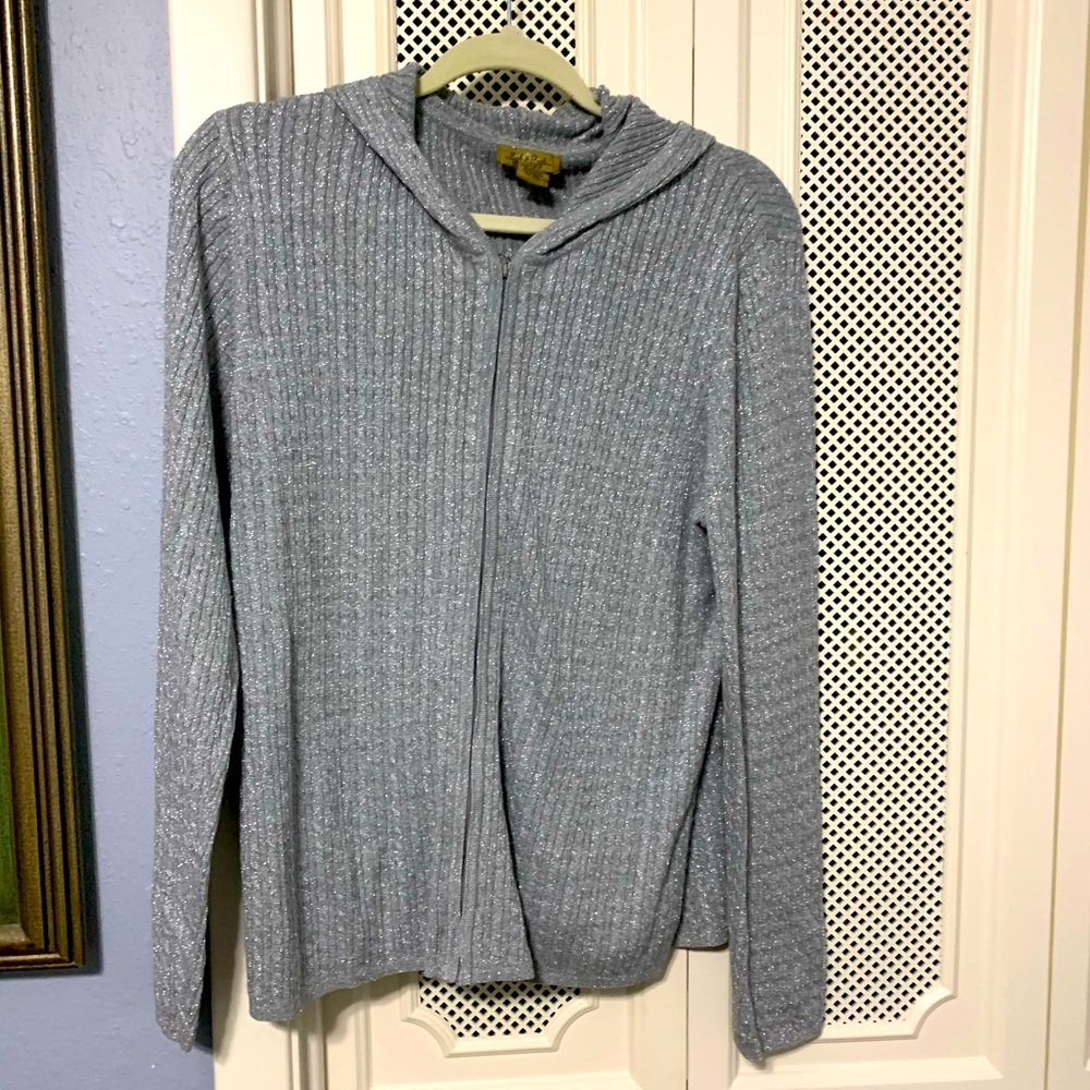 Peck & peck zipped hoodie silver